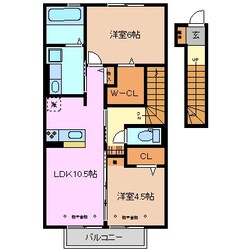 川越富洲原駅 徒歩10分 2階の物件間取画像